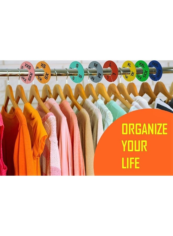 GIDABRAND Clothes Size Dividers | 40 Pieces 8 Colors XXS-XXXL | Ultimate Clothing Rack Dividers | Round Clothes Rack Clothes Hangers, Commercial Clothing Racks, Clothing Shops by GIDABRAND - Image 5