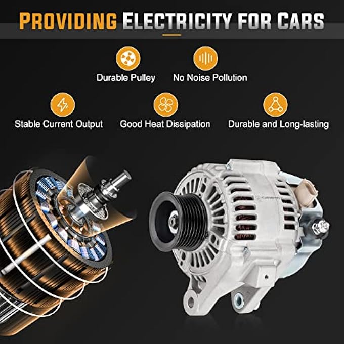ILONPA Alternator Replacement Compatible with 2002-2003 Toyota Camry, 2001-2005 Toyota RAV4, 2002-2003 Toyota Solara Replace AND0274, 102211-2120, 400-52105, 27060-0H010 - Image 5