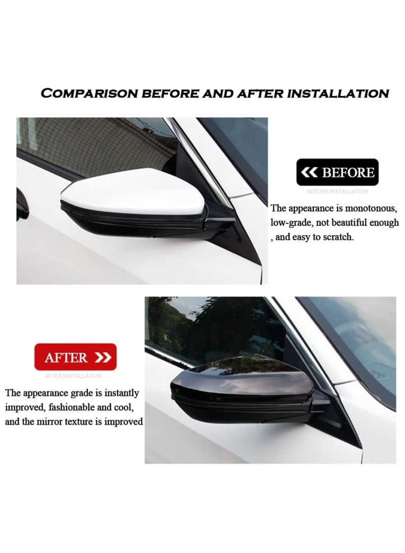 Oasisgalore 10th Gen Honda Civic Accessories Glossy Black ABS Rear View Mirror Cover – Full Coverage Side Mirror Trim (Fits 2016 2017 2018 2019 2020 2021) - Image 3