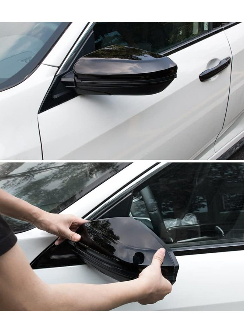Oasisgalore 10th Gen Honda Civic Accessories Glossy Black ABS Rear View Mirror Cover – Full Coverage Side Mirror Trim (Fits 2016 2017 2018 2019 2020 2021) - Image 5