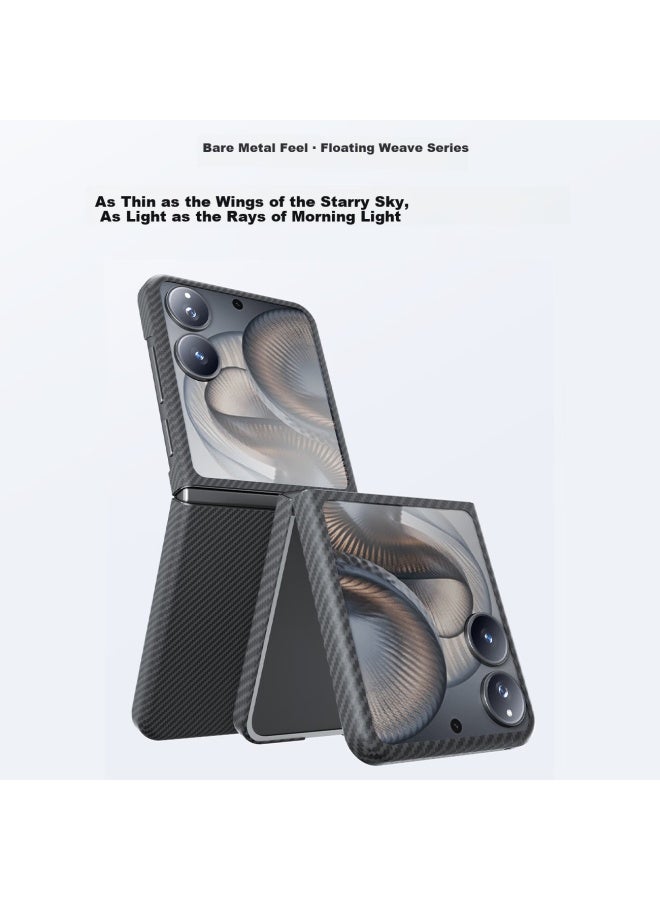 Conga Xiaomi Flip2 Kevlar Aramid Fiber Protective Case Full Coverage Ultra-thin Hard Shell Shockproof Heat Dissipation Black Fire Complete Set - Image 3