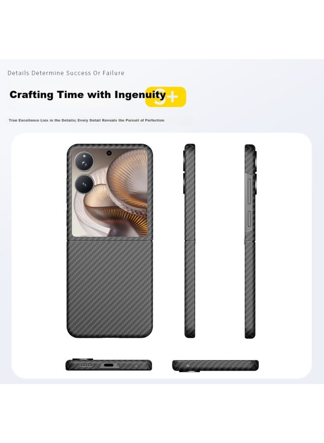 Conga Xiaomi Flip2 Kevlar Aramid Fiber Protective Case Full Coverage Ultra-thin Hard Shell Shockproof Heat Dissipation Black Fire Complete Set - Image 2