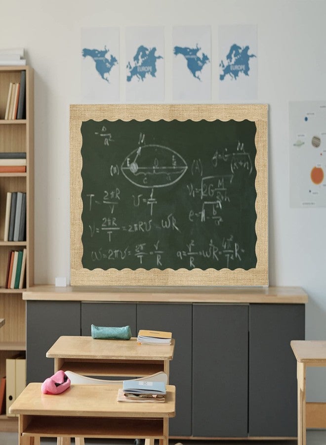 Tevxj 12 Piece Magnetic Burlap Bulletin Board Border Classroom Magnetic Border Strips for Teachers Office Chalkboard White Board Decor - Image 5