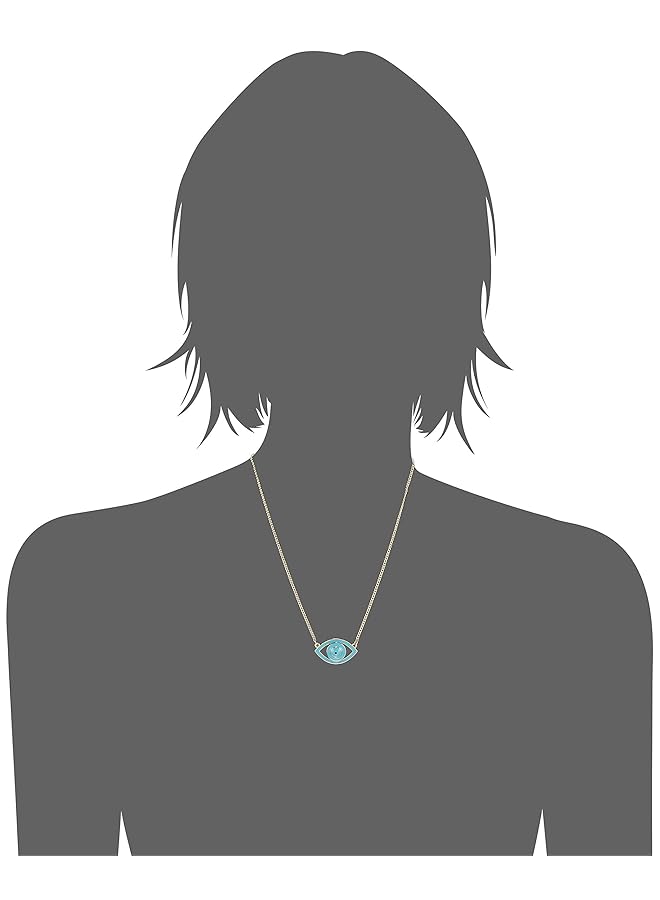 إيروريكس سلسلة مطلية بالذهب عيار 24 قيراطًا مع قلادة عين الشر الزرقاء للنساء - Image 4