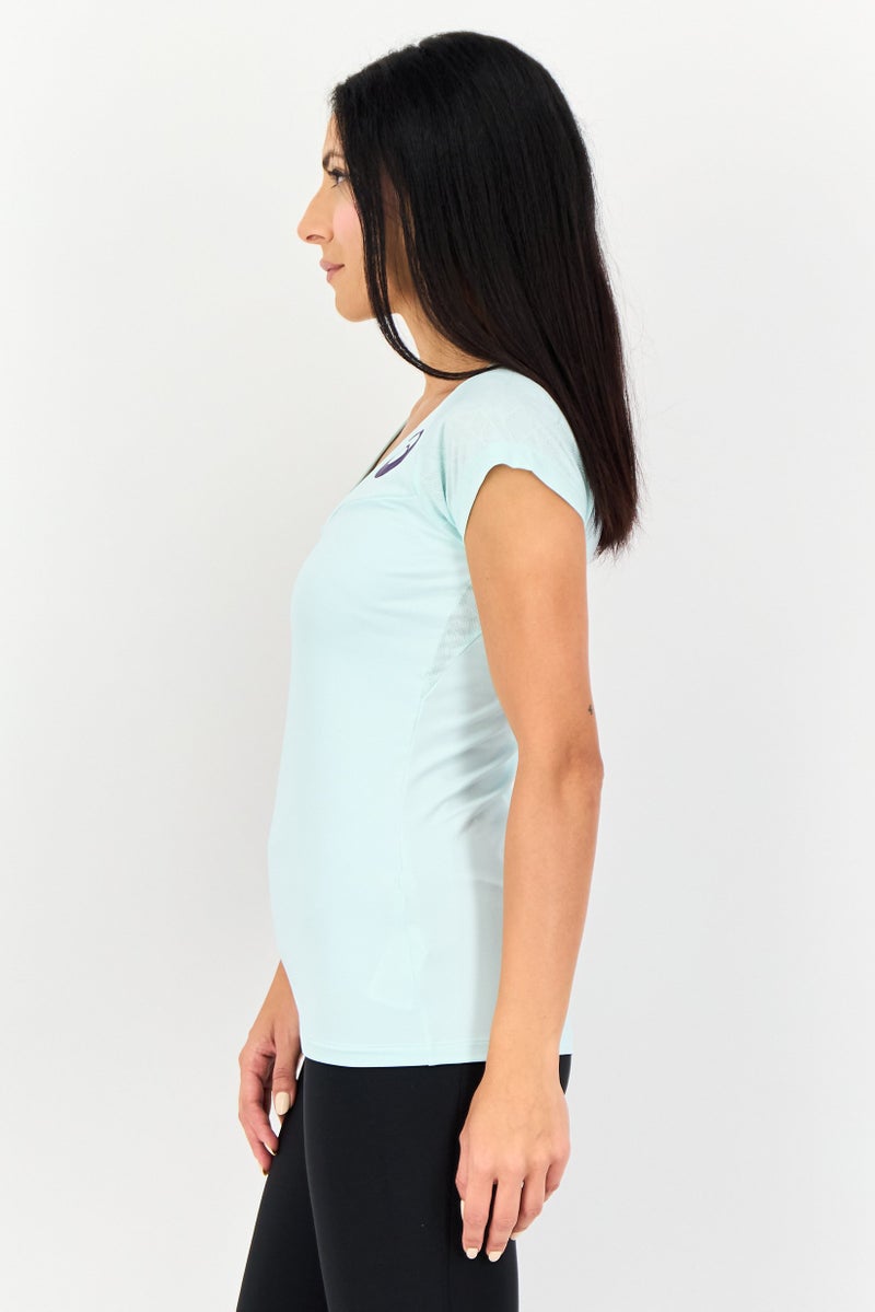 asics Women Sportswear Fit Short Sleeve Training T-Shirt, Light Turquoise - Image 2