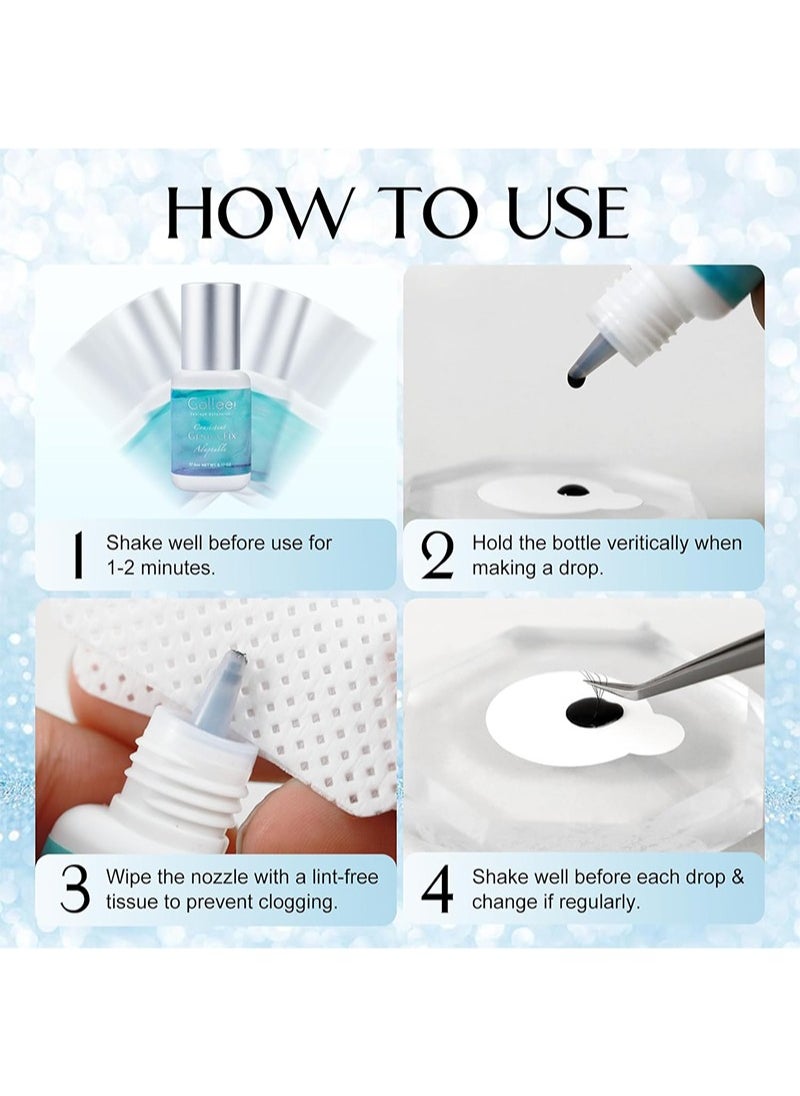 Eyelash Extension Glue Lash Glue for Eyelash Extensions - 5ml 1-2 S Fast Drying/Retention 8 Week Eyelash Adhesive for Eyelash Extensions Professional Salon Supplies