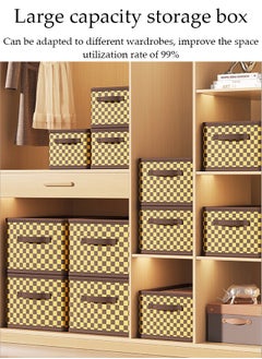 DUNISO 6 Pcs Foldable Storage Box, Large Collapsible Oxford Cloth Checkerboard Storage Boxes with Handle, Organizer Basket Cube for Home, Bedroom, Closet, Office and Nursery  - Image 2