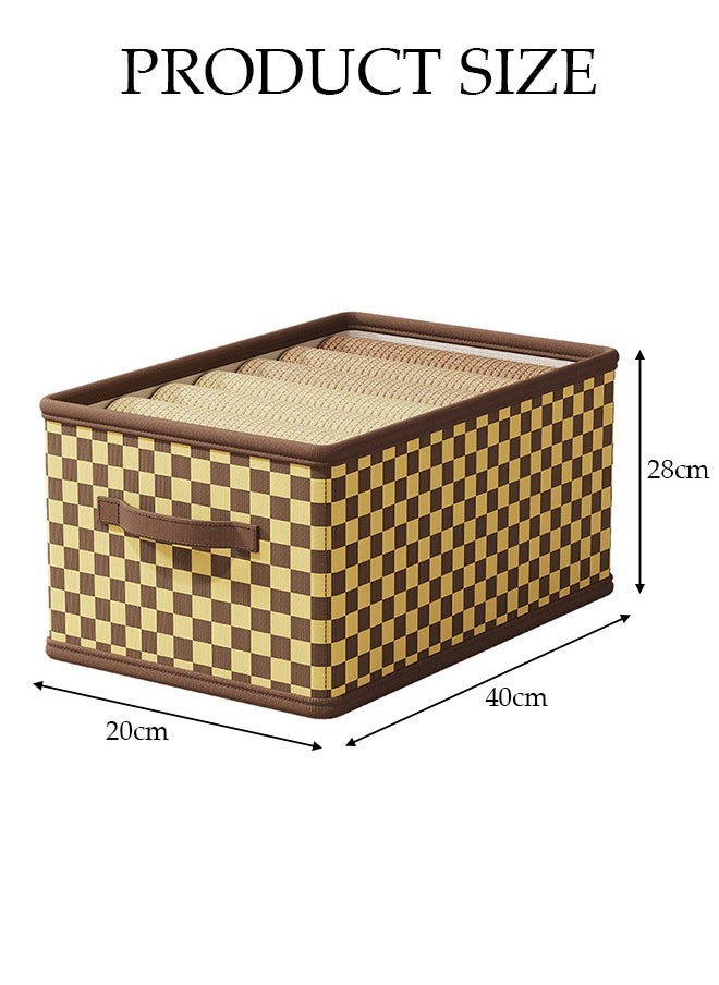 DUNISO - 6 Pcs Foldable Storage Box, Large Collapsible Oxford Cloth Checkerboard Storage Boxes with Handle, Organizer Basket Cube for Home, Bedroom, Closet, Office and Nursery - Image 1