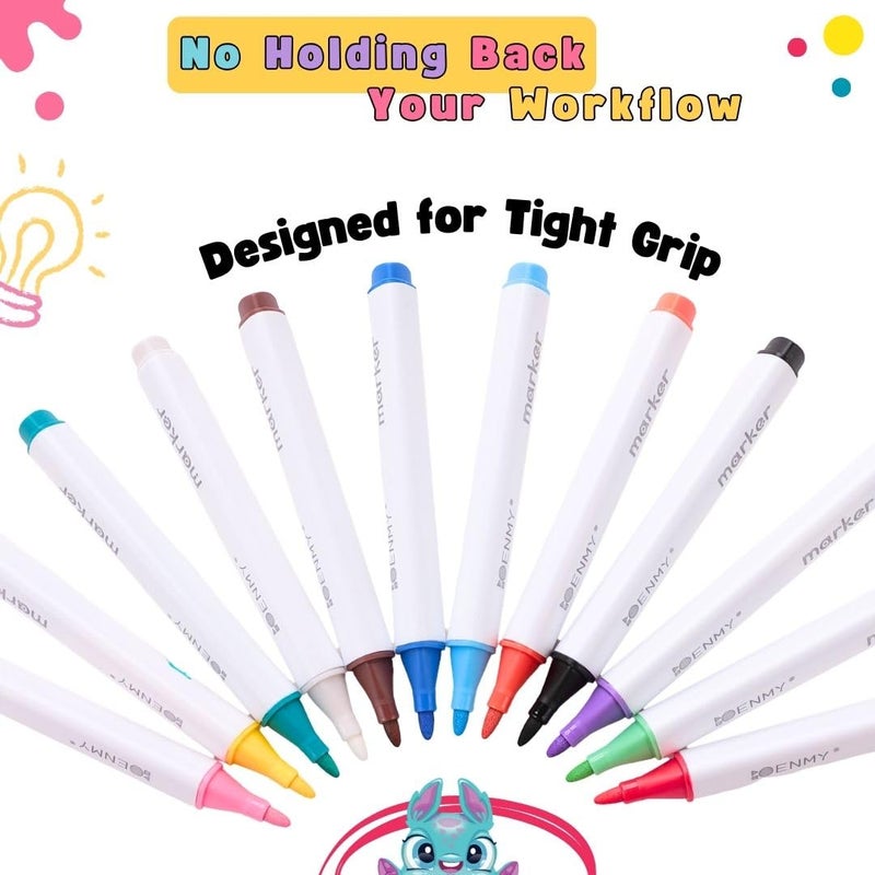 Tinker Squad 12 PC Acrylic Markers Paint Pens Set for Painting |Acrylic Paint Water based Markers Sketch Pens | Acrylic Brush Pen Drawing Markers | Art Markers for Drawing Pens |Art Supplies - Image 5