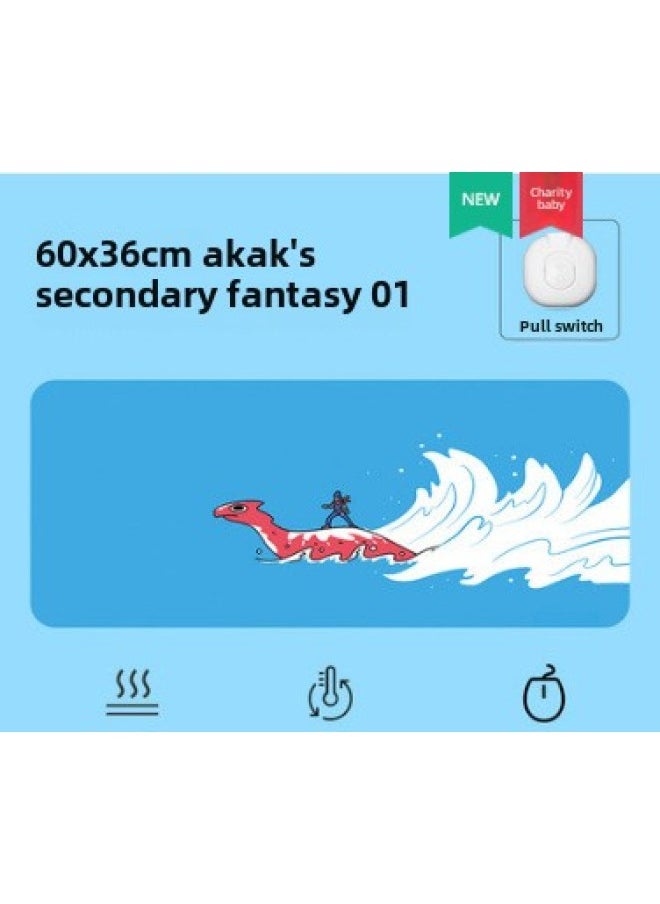 Generic Half Creative Warm Table Mat Heating Mouse Mat Table Mat Office Warm Hand Warm Winter Super Multi-functional Heating-Color:Basic Style-Azak-Blue  - Image 1