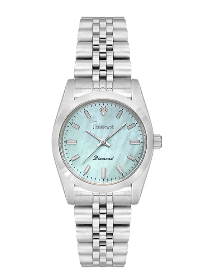 Freelook Paris Freelook Paris - Naturelle Women's Watch | Steel Case | Stainless Steel Band | Light Blue & Round Dial | Analog | Japanese Quartz | Mineral Glass | Premium Luxury Watch | Ideal Gift | Water Resistant 30 Meters