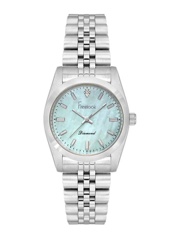 Freelook Paris Freelook Paris - Naturelle Women's Watch | Steel Case | Stainless Steel Band | Light Blue & Round Dial | Analog | Japanese Quartz | Mineral Glass | Premium Luxury Watch | Ideal Gift | Water Resistant 30 Meters