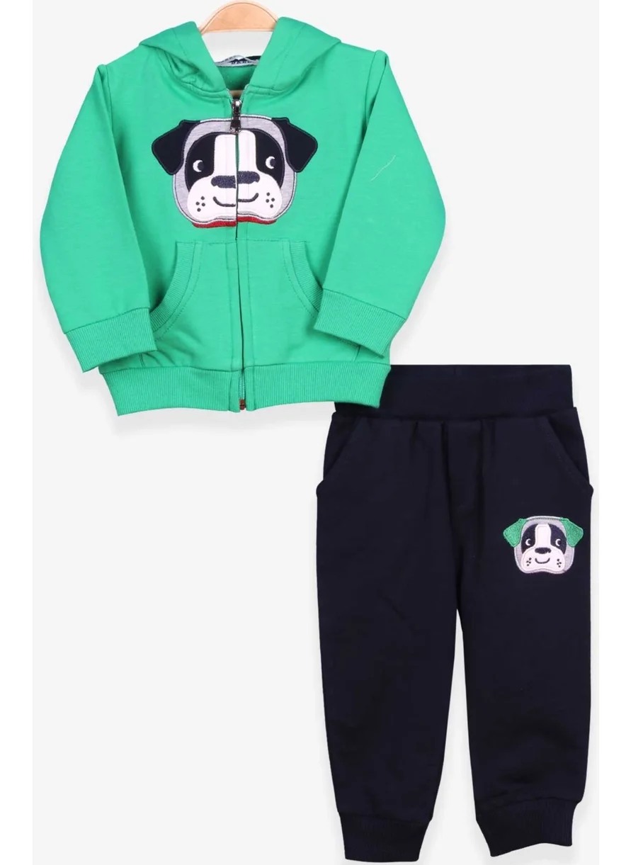 Breeze Boys Tracksuit Set Dog Embroidered Green (1-4 Age)
