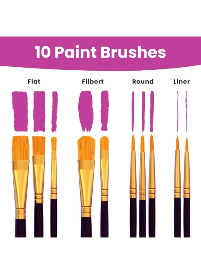 Chalkola Watercolor Paint Set for Adults, Kids, Beginner & Professional Artists - 36 Watercolor Tubes Set (12ml, 0.4oz), 10 Painting Brushes & 1 Palette | Vibrant Water Color Art Painting Supplies - Image 4