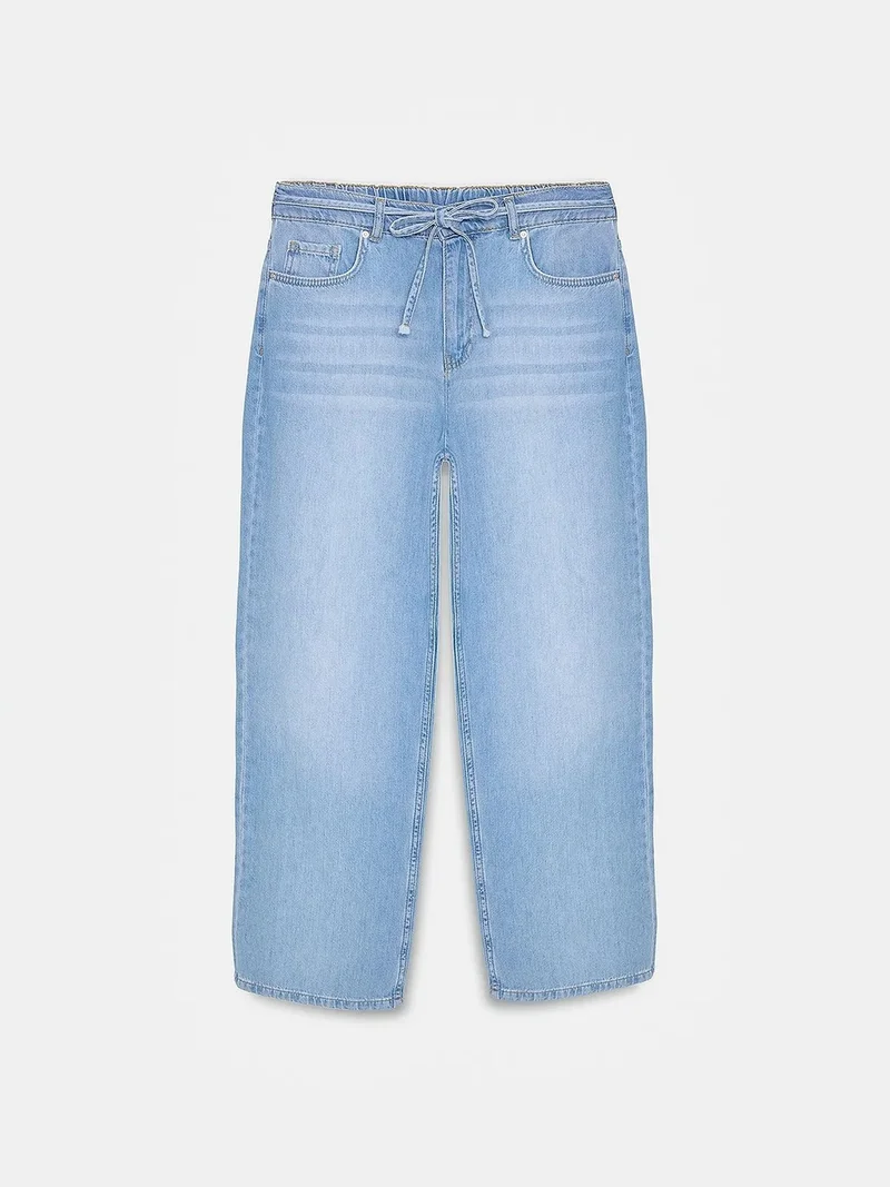 Dilvin DILVIN High-Waist Wide-Leg Cotton Denim Jeans