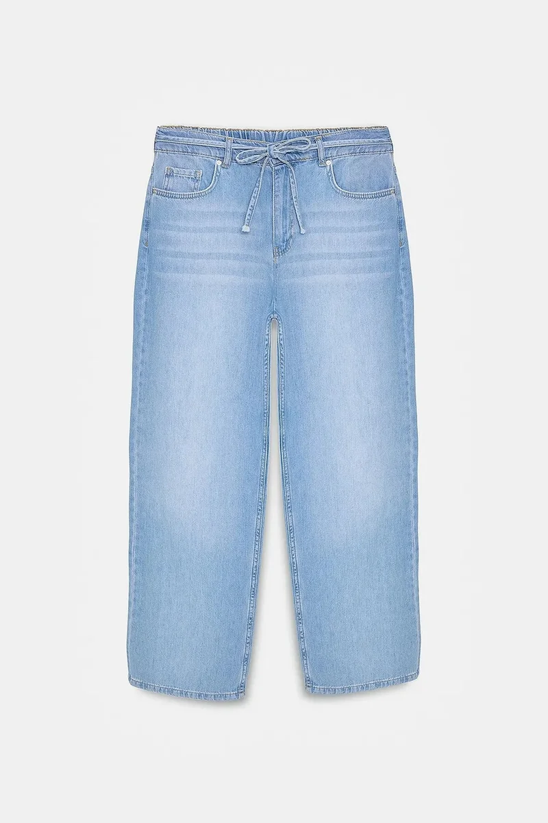 ديلفين DILVIN High-Waist Wide-Leg Cotton Denim Jeans