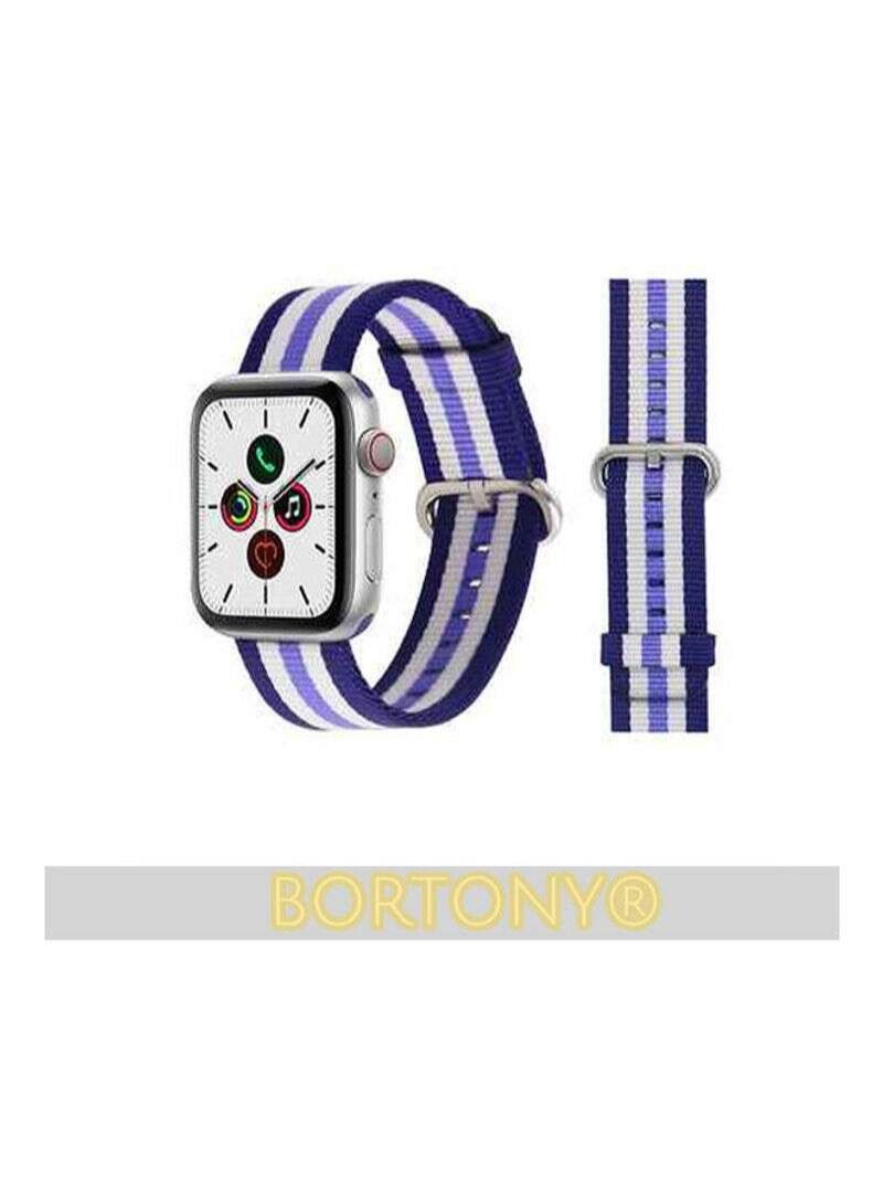 BORTONY Replacement Band For Apple Watch Series 5/4/3/2/1 40/38mm Purple/White/Blue - Image 2
