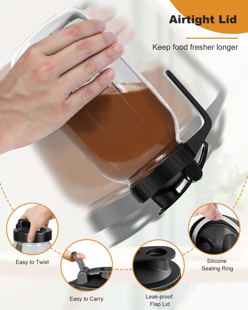 VA1KENE 64 oz Mason Jar Pour Spout, 2 Quart Glass Water Pitcher with Lid, Airtight Seal for Great for Iced Tea,Juice,Milk,Coffee,Sun Lemonade, Set of 1(Black) - Image 5