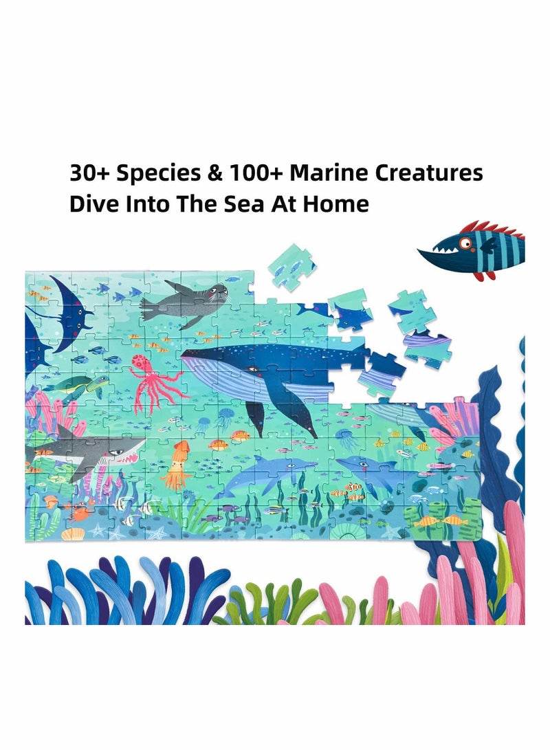 SYOSI 104 Piece Jigsaw Puzzles for Kids Ages 3-5, Floor Puzzles for Kids Ages 4-8-10, Preschool Learning & Education Toys, Ocean Animal Puzzles for Children - Image 4