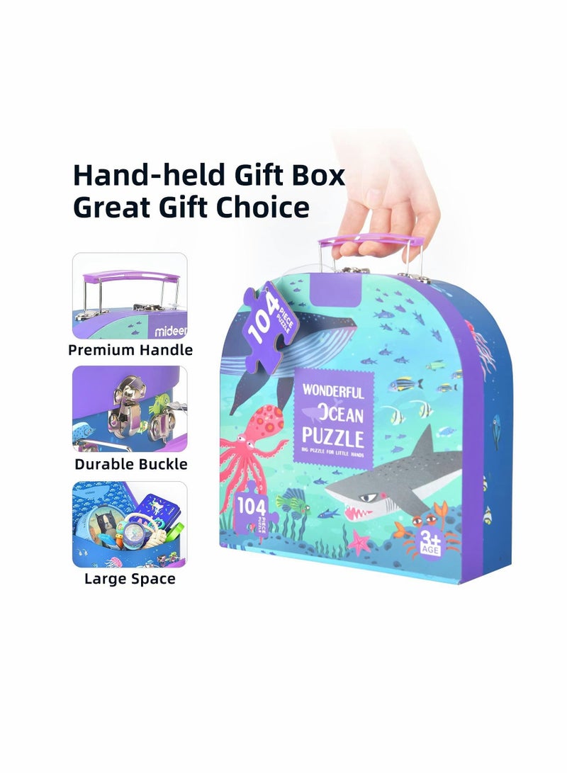 SYOSI 104 Piece Jigsaw Puzzles for Kids Ages 3-5, Floor Puzzles for Kids Ages 4-8-10, Preschool Learning & Education Toys, Ocean Animal Puzzles for Children - Image 5