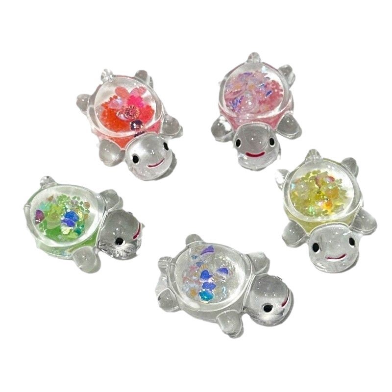 DIY Glitter Turtle Resin Beads for Jewelry Making - Glow in the Dark - Image 5