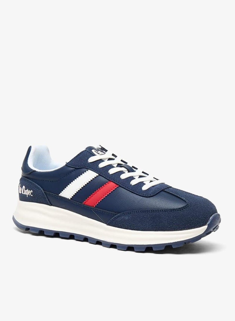 Lee Cooper Mens Panelled Lace-Up Low Ankle Sneakers - Image 1