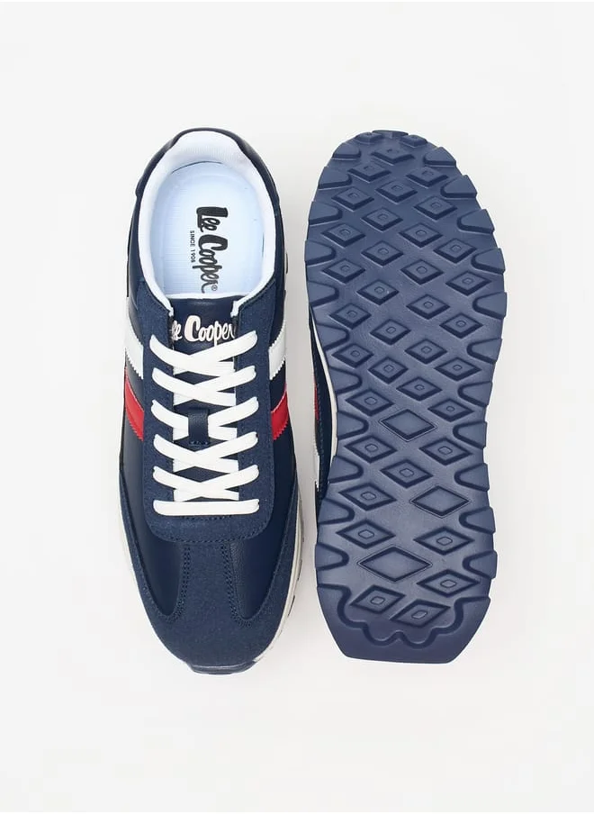 Lee Cooper Mens Panelled Lace-Up Low Ankle Sneakers