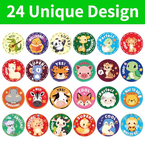 METAPRINT 3 Rolls of Reward Stickers for Kids, 1500 Pcs Teacher Motivational Stickers Supplies for School Classroom Home, 24 Designs (Each Measures 1 in Diameter) - Image 4