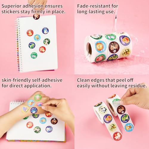 METAPRINT 3 Rolls of Reward Stickers for Kids, 1500 Pcs Teacher Motivational Stickers Supplies for School Classroom Home, 24 Designs (Each Measures 1 in Diameter) - Image 5