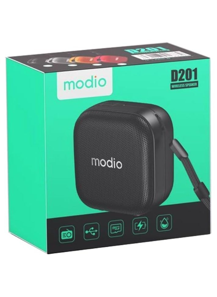 MODIO D201 Portable Bluetooth Speaker With HD Clear Sound Quality Control Buttons and Supports SD Card Black - Image 1