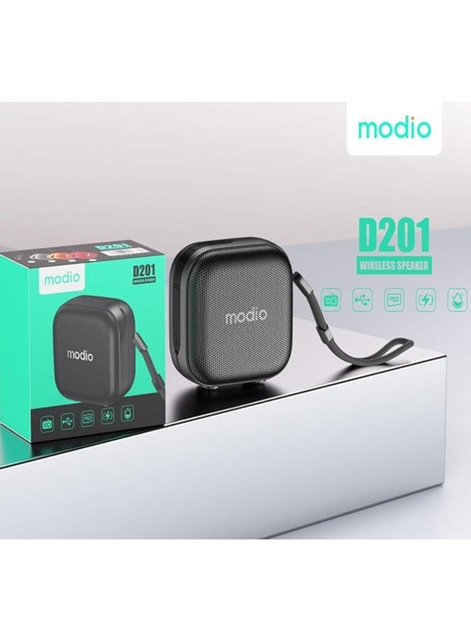 MODIO D201 Portable Bluetooth Speaker With HD Clear Sound Quality Control Buttons and Supports SD Card Black - Image 2