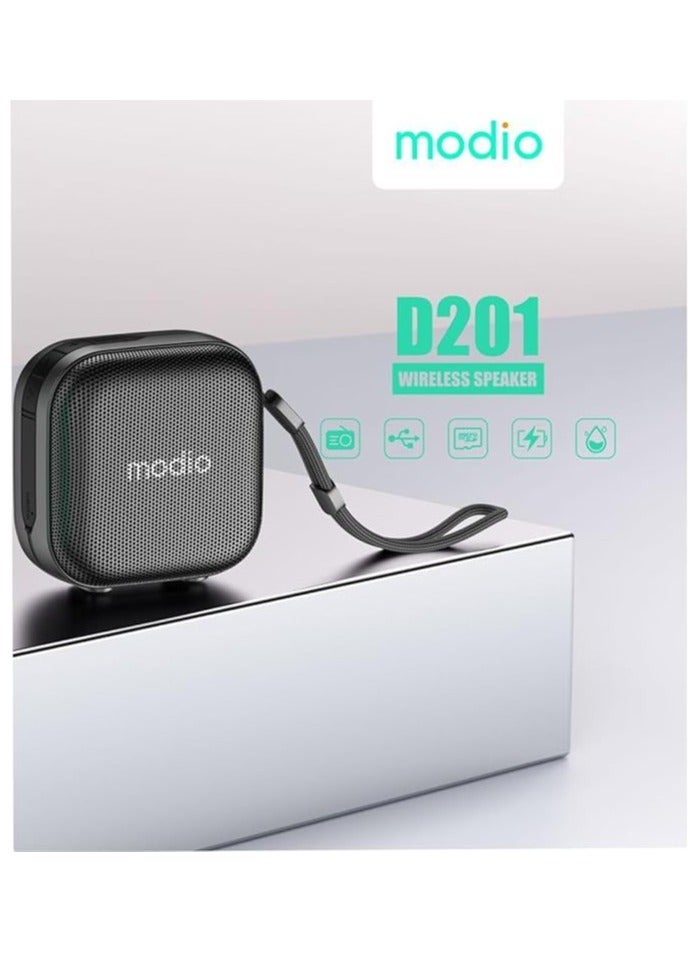 MODIO D201 Portable Bluetooth Speaker With HD Clear Sound Quality Control Buttons and Supports SD Card Black - Image 4