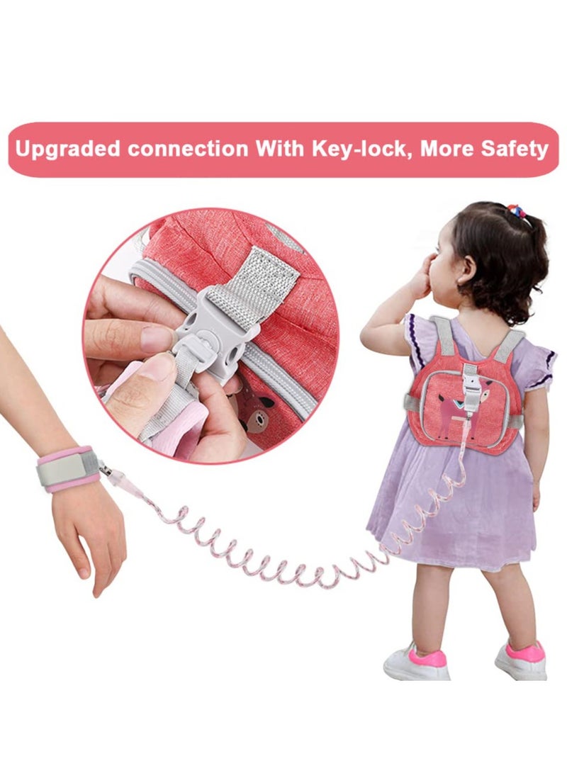 3 in 1 Toddler Harness Leashes + Anti Lost Wrist Link, Kids Harness Children Leash for Girls, Child Anti Lost Leash Baby Cute Harness Belt Strap Hold Kids Close While Walking - Image 4