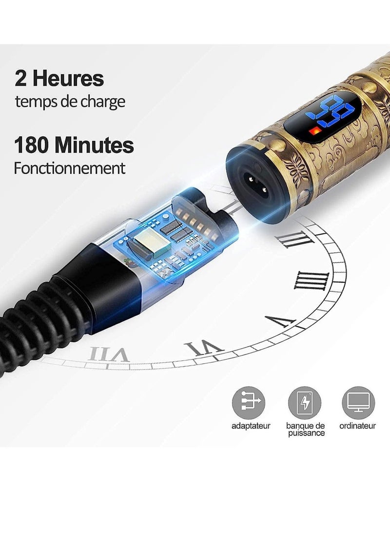 Professional Men’s Hair Trimmer, Long Hair Trimmer, Beard Trimmer, Cordless Hair Trimmer, Rechargeable, LED Display, - Image 4