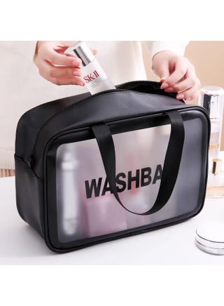 Chidong Toiletry Bag, Pu Cosmetic Bag, Water-resistant, Large Capacity, Travel, Business Trip, Wash And Care Storage Bag, Large Size, Black - pzsku/Z15789028AFD847316EB8Z/45/1751012155/b16adcdd-9fbc-48a7-93d1-35371f82dac3