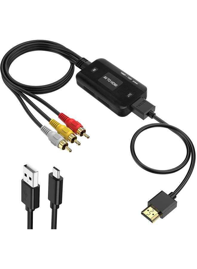 1080p Av To Hdmi Video Converter Rca Three-lantern Monitoring Game Box Tv Adapter Cable Digital Computer Transmission Line-Color:【AV Mother】 Host + USB +1 M HDMI Line - Image 2