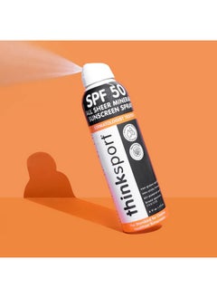 Thinksport Hinksport Spf 50 All Sheer Mineral Sunscreen Spray Waterproof Sport Sunscreen Lotion Safe Natural Zinc Oxide Uva/Uvb Sun Protection 6 Fl Oz  - Image 5