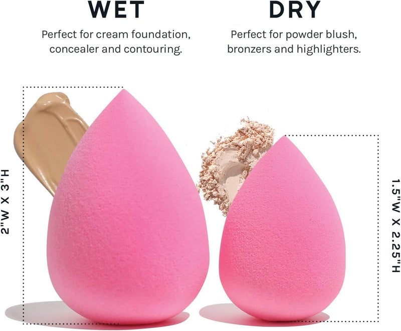 FUIN 6 Pcs Collection Makeup Sponge Set - Latex Free & High-definition Super Soft Makeup Blender - Beveled Shape (Pink) - Image 2