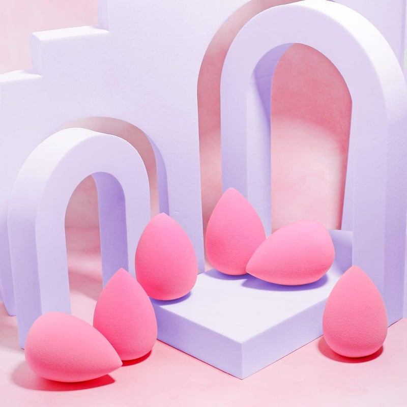 FUIN 6 Pcs Collection Makeup Sponge Set - Latex Free & High-definition Super Soft Makeup Blender - Beveled Shape (Pink) - Image 4