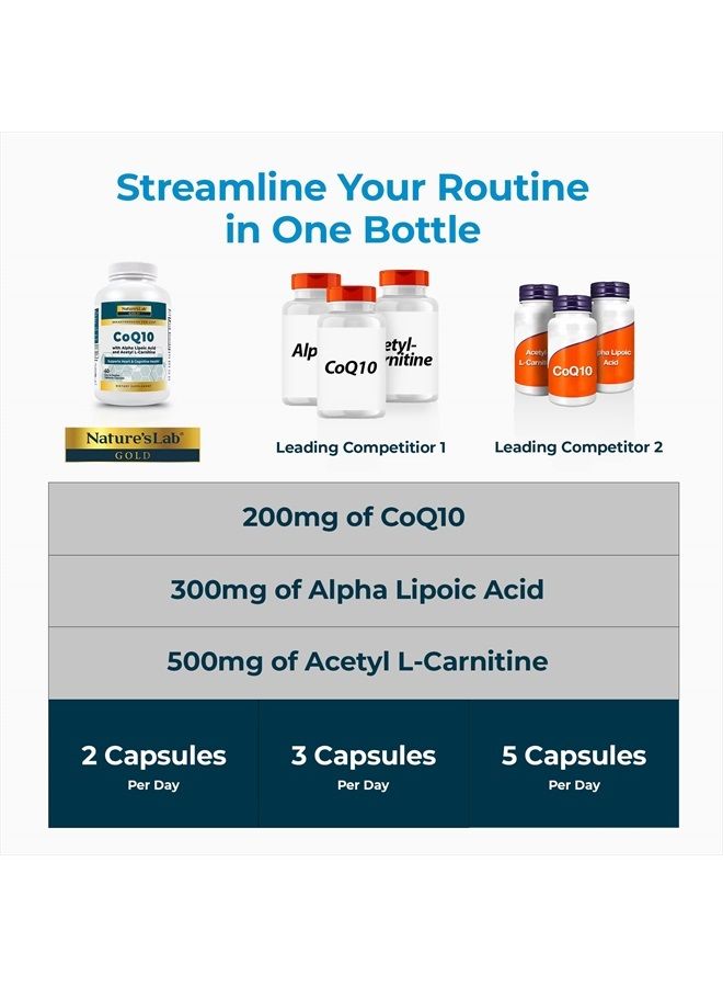 Nature's Lab ذهب CoQ10 + حمض ألفا ليبويك + أسيتيل L-كارنيتين HCl - Image 3