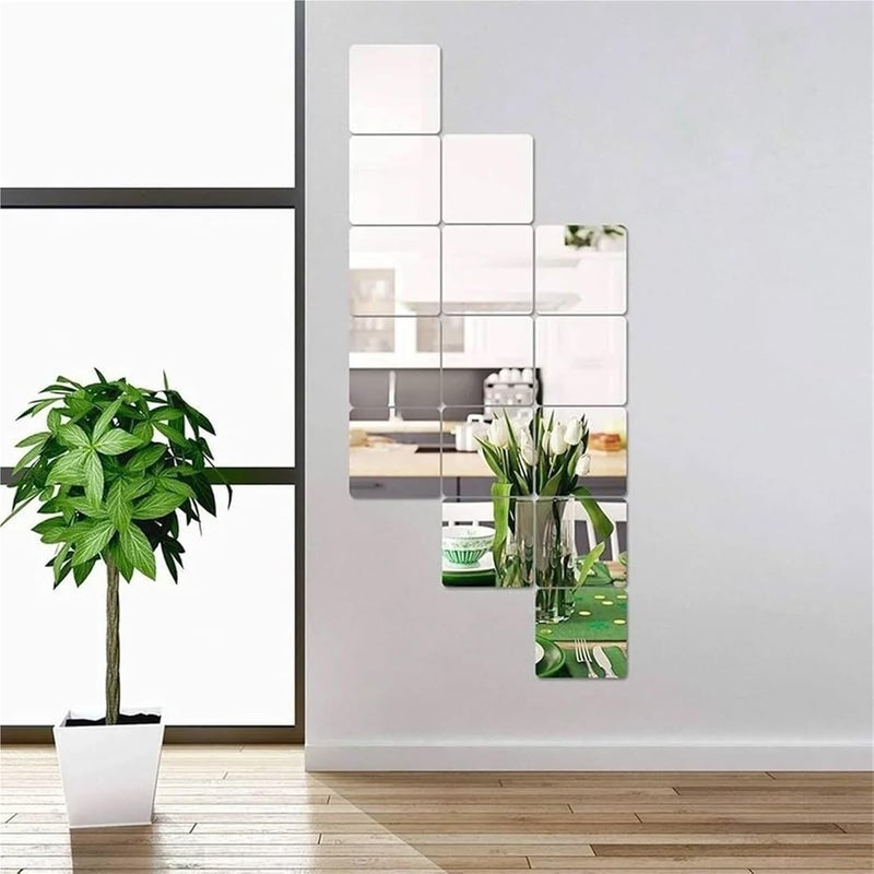 Self Adhesive Mirror 12Pcs Mirror Wall Sticker 15CM Self Adhesive Decal DIY Stickers 3D for Home Living Room Bedroom Decor - Image 5