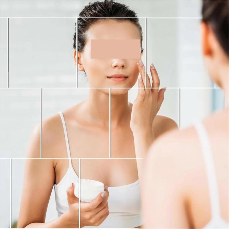 Self Adhesive Mirror 12Pcs Mirror Wall Sticker 15CM Self Adhesive Decal DIY Stickers 3D for Home Living Room Bedroom Decor - Image 3