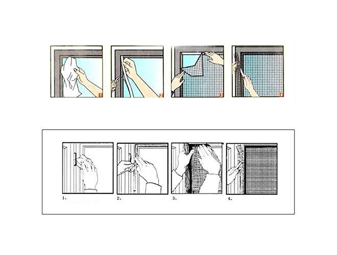 DM DASII MAT شبكة DM Dasii من الألياف الزجاجية للناموس للنوافذ والأبواب - تركيب سهل بنفسك، شاشة حشرات متينة، مخيطة مسبقًا بشريط لاصق، شبكة مضادة للناموس (4 * 5 قدم - رمادي) - Image 5