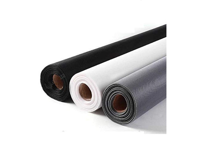 DM DASII MAT شبكة DM Dasii من الألياف الزجاجية للناموس للنوافذ والأبواب - تركيب سهل بنفسك، شاشة حشرات متينة، مخيطة مسبقًا بشريط لاصق، شبكة مضادة للناموس (4 * 5 قدم - رمادي) - Image 3