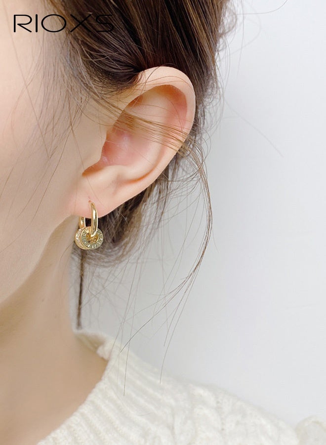 ريوكس أقراط دائرية مطلية بالفضة، أقراط هاجي مضادة للحساسية، أقراط دائرية مرصعة بالزركونيا المكعبة للنساء - Image 5