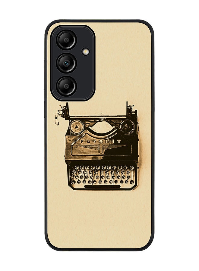 Stylizedd Rugged Black Edge Case for Samsung Galaxy A55, Slim fit Soft Case Flexible Rubber Edges Anti Drop TPU Gel Thin Cover -  Typewriter - Image 1