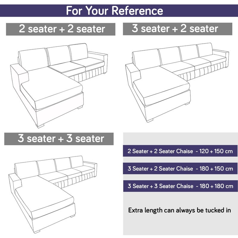 HOKIPO Printed Quilted L Shape 32 Seater Sofa Cover Seat Mat Brown Polka Dot IN808D4 IN810D4 - Image 4