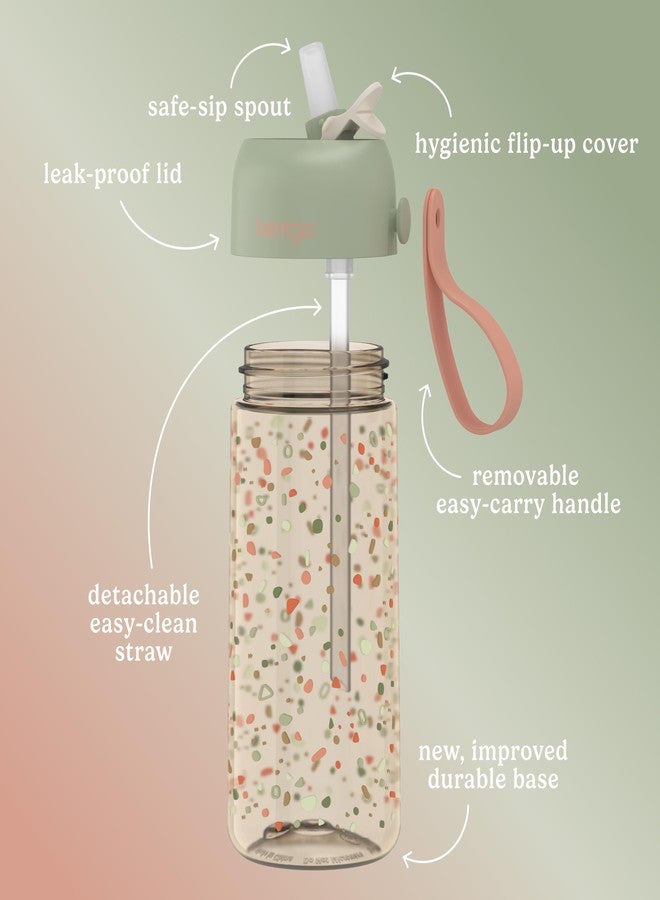 Bentgo Kids Water Bottle (Whimsy & Wonder Collection) - Leak-Proof Durable Tritan 15 oz. Cup for Kids/Toddlers 3+; Flip-Up Safe-Sip Straw for School, Sports, Daycare, Camp & More (Geo Speckle) - Image 3