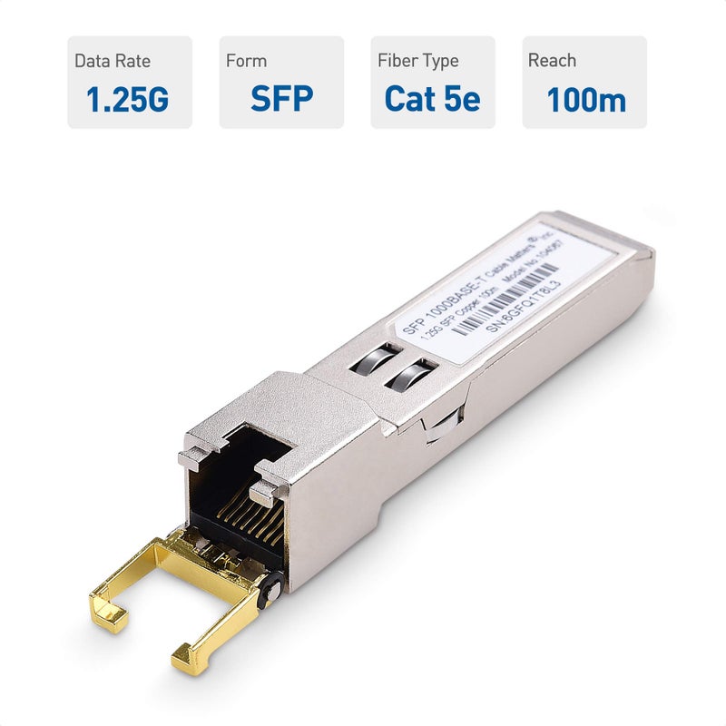 Cable Matters 1000BASE-T Gigabit SFP to RJ45 Copper Ethernet Modular Transceiver for Cisco, Ubiquiti, TP-Link, Huawei, Netgear, and Supermicro Equipment - Image 3