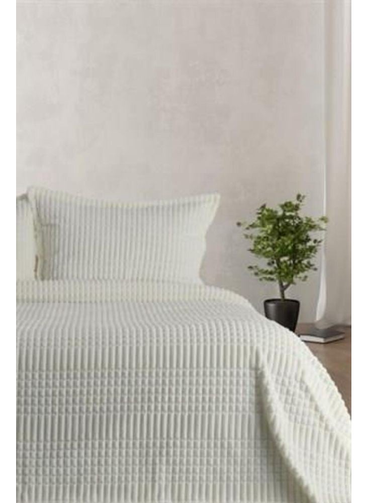MERINOS - Modern Line 3 Piece Double Blanket Set Bone - Image 1
